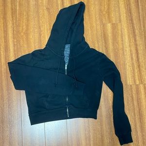 Black cropped zip-up Brandy Melville